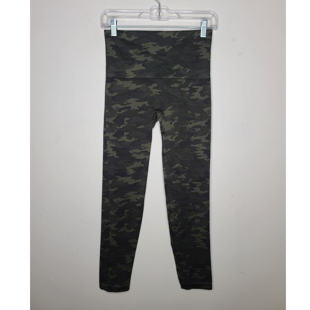 Spanx green camo shaping leggings - large